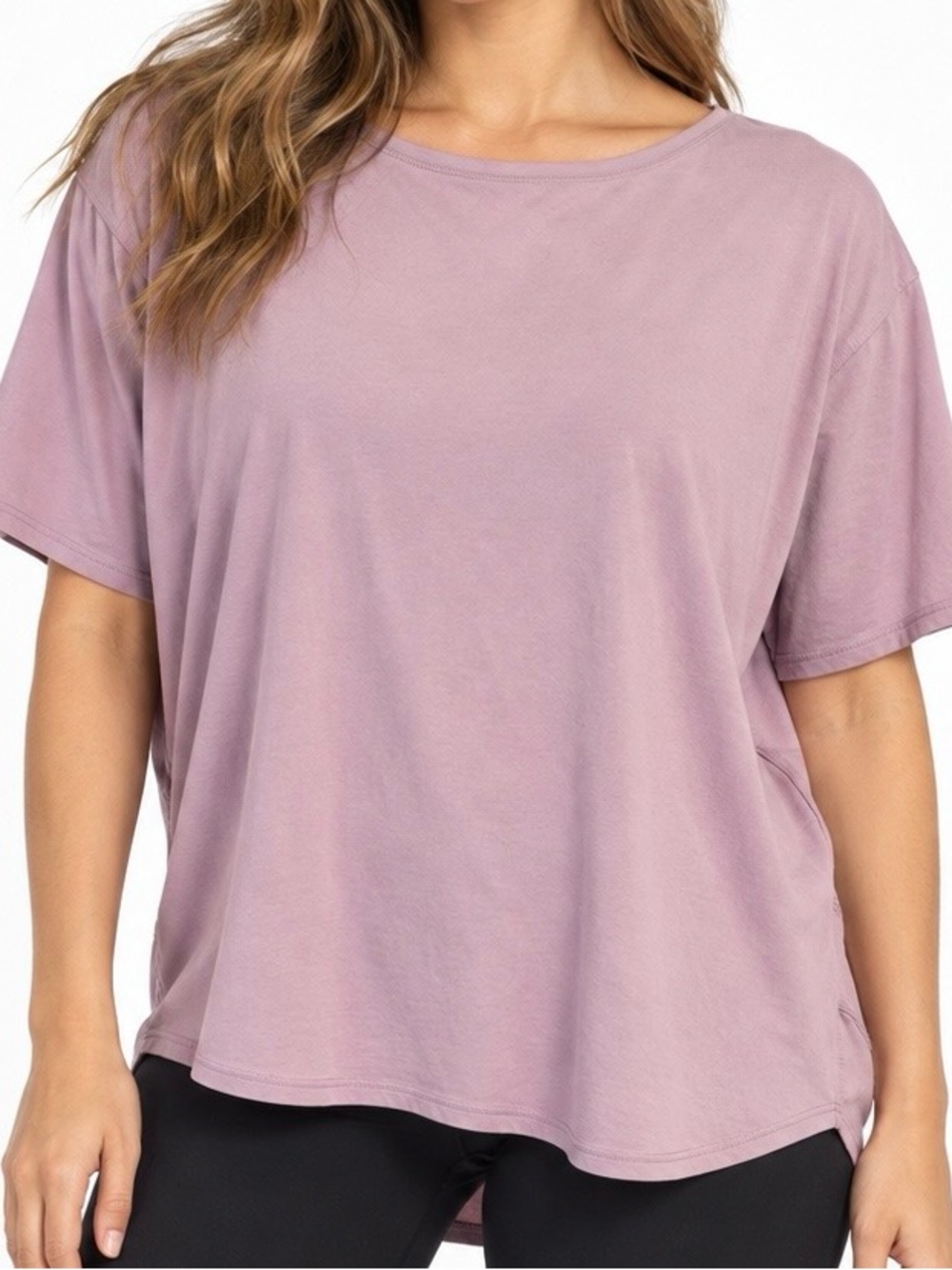 Lululemon Back in Action Short Sleeve Shirt Size 6 Dusty Lavender Pink